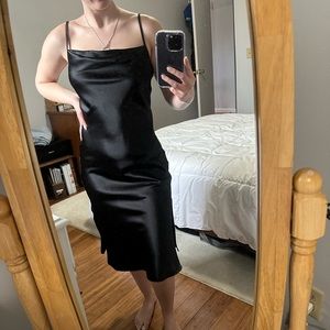 Bebe Satin Midi Dress